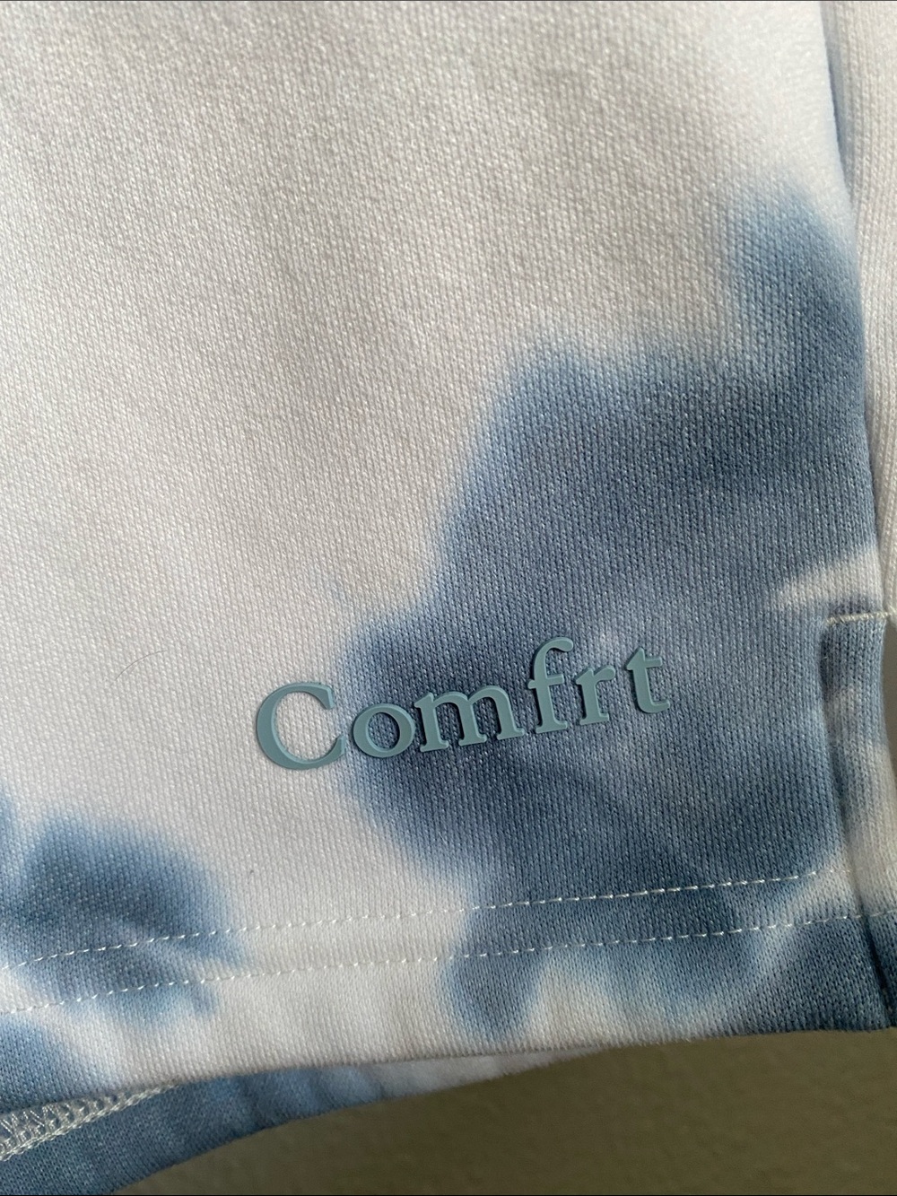 COMFRT Blue Tie-Dye Lounge Shorts, Sz L - Picture 2 of 6